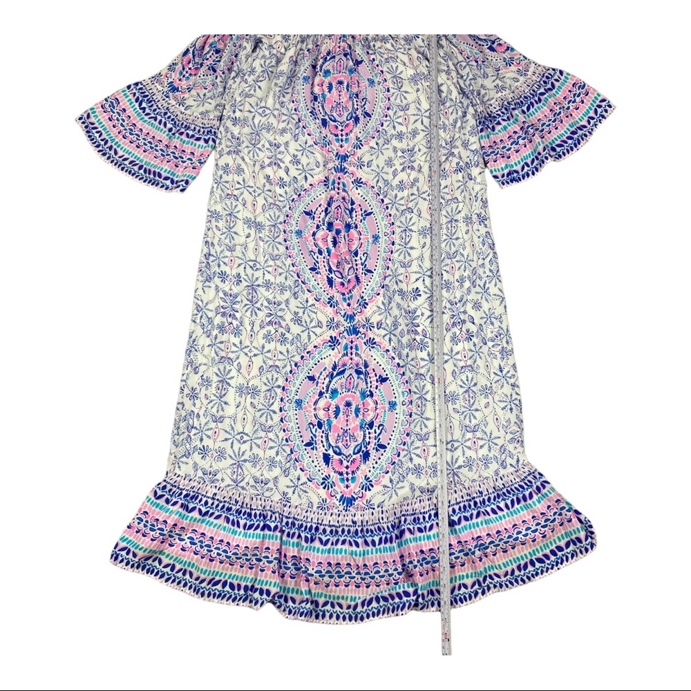 Lilly Pulitzer Women’s Abigale Midi Dress Engineered Multi Rayon Off Shoulder XS - Picture 10 of 16